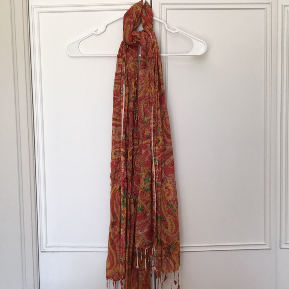 Orange paisley scarf